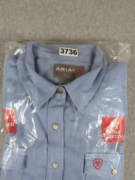 Ariat FR Shirt Women's Large Long Sleeve Flame Resistant Pearl Snap Relaxed Fit - Picture 10 of 10